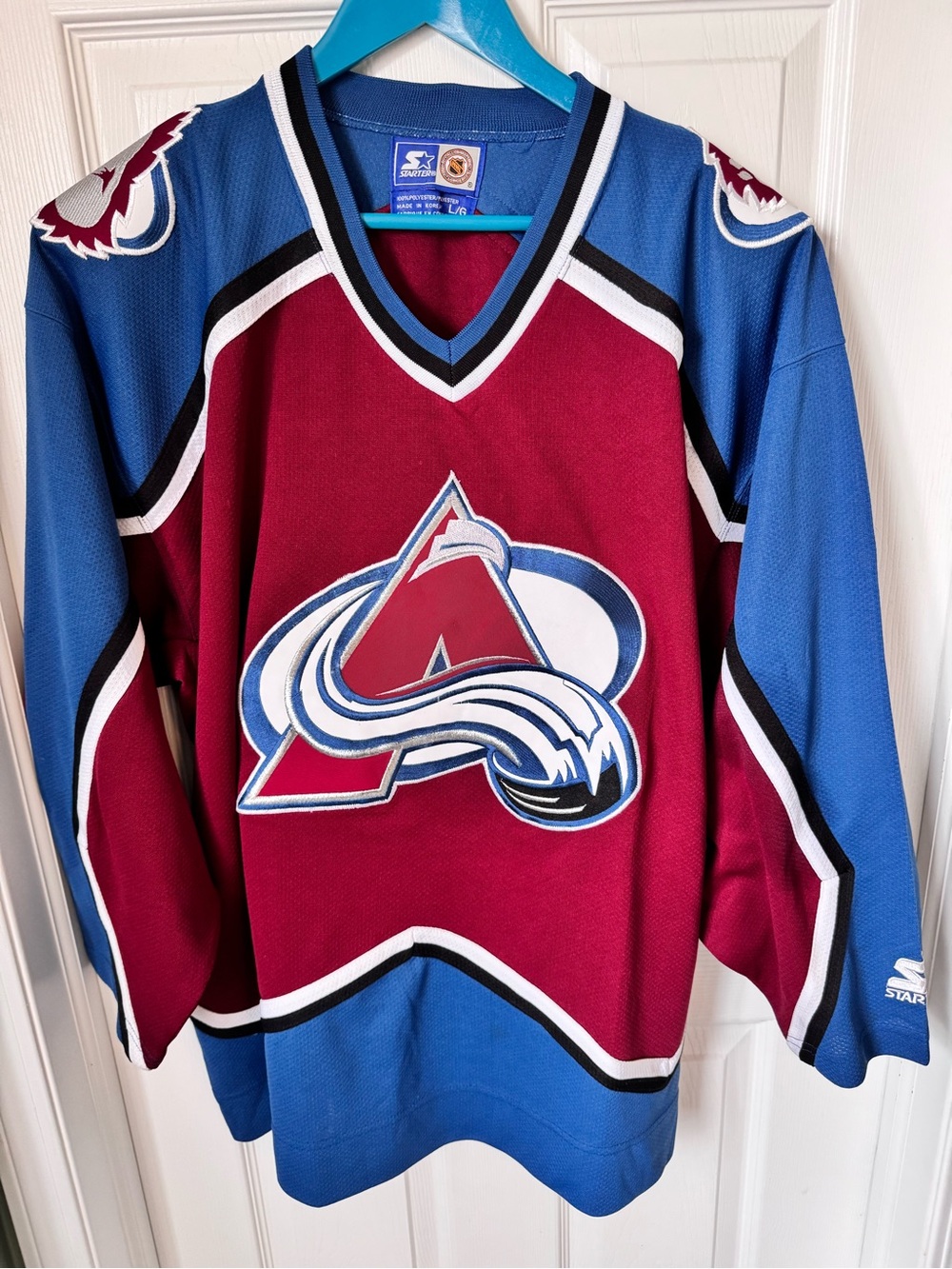 Vintage 90s Starter Colorado Avalanche NHL Hockey Jersey Size Large Blank - Picture 2 of 9
